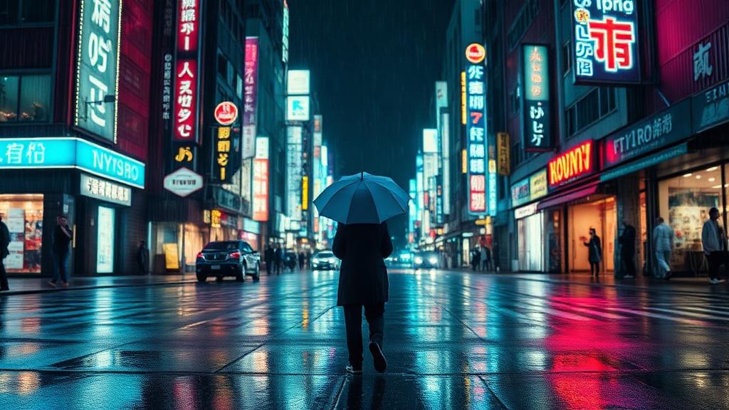 Rua de Tóquio à noite